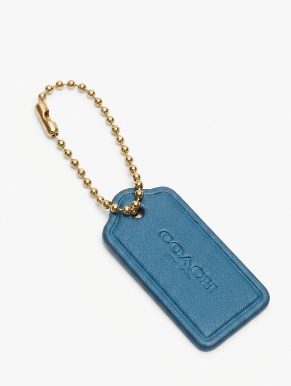 Authentic Coach Blue Leather Mini Hang Tag Key Chain Charm Replacement FOB